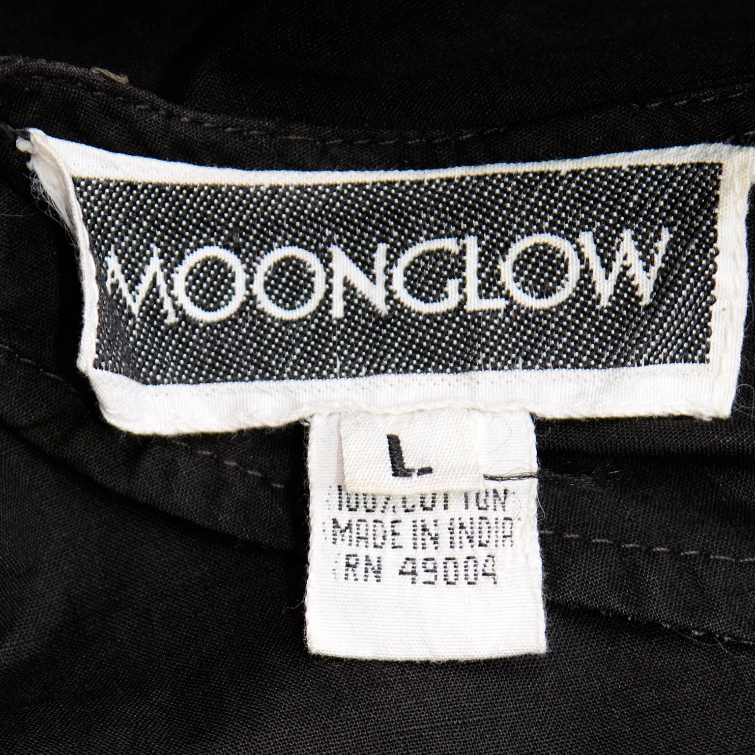 1980s Vintage Moonglow Black Bare Midriff 2 Piece Dress