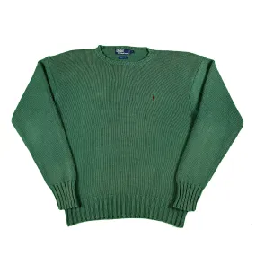 90s Polo RL Green Cotton Knit Sweater- XL