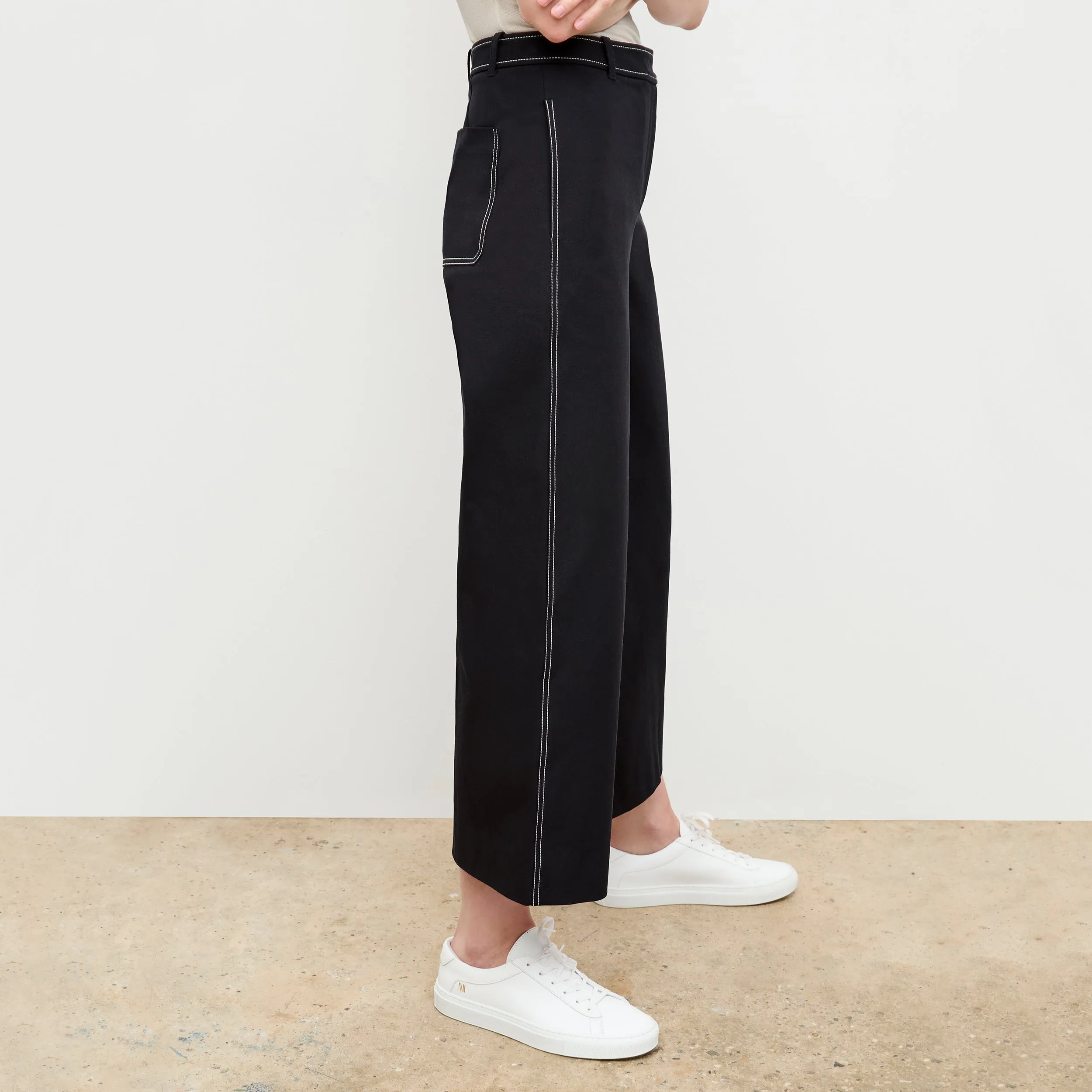 Abby Jean - Contrast Stitch Eco Better Than Denim :: Black