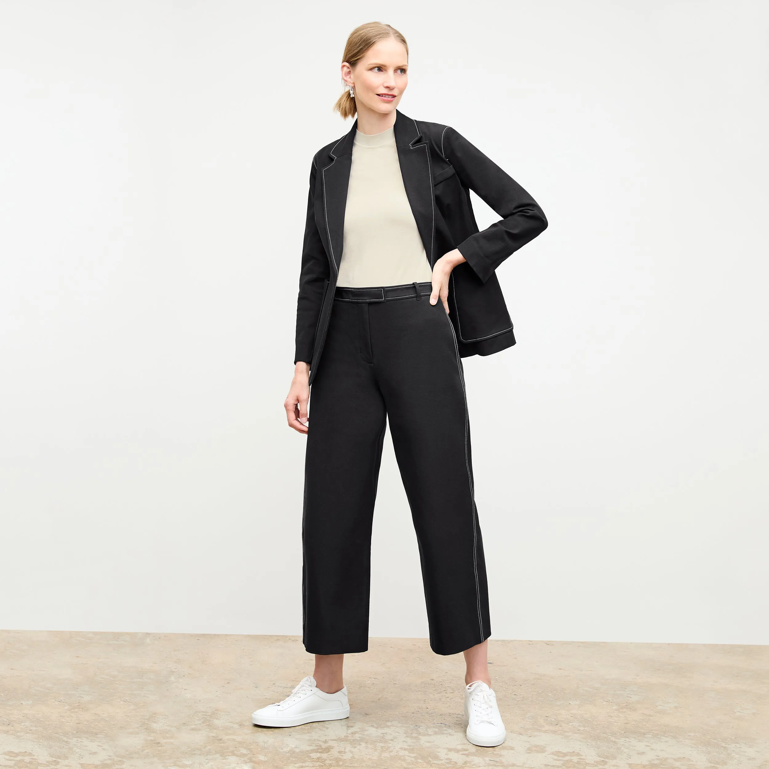 Abby Jean - Contrast Stitch Eco Better Than Denim :: Black