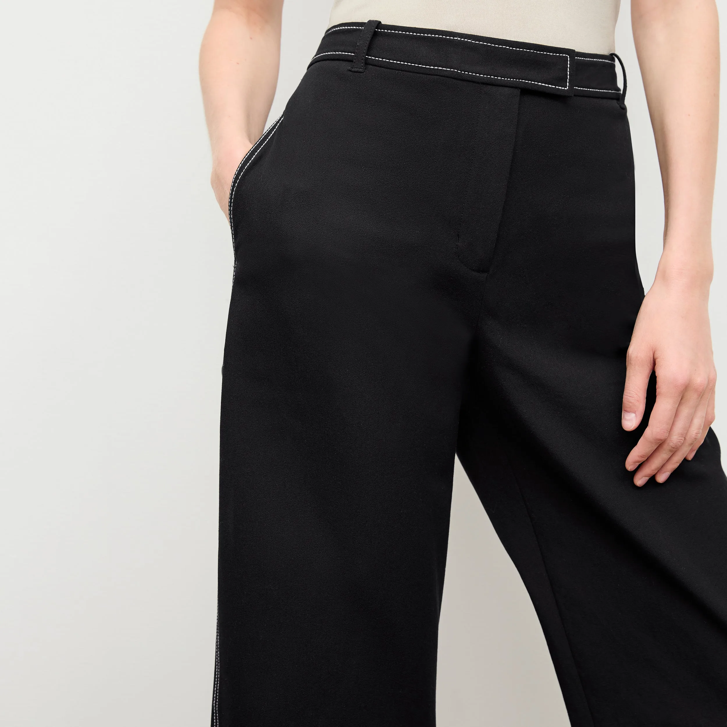 Abby Jean - Contrast Stitch Eco Better Than Denim :: Black