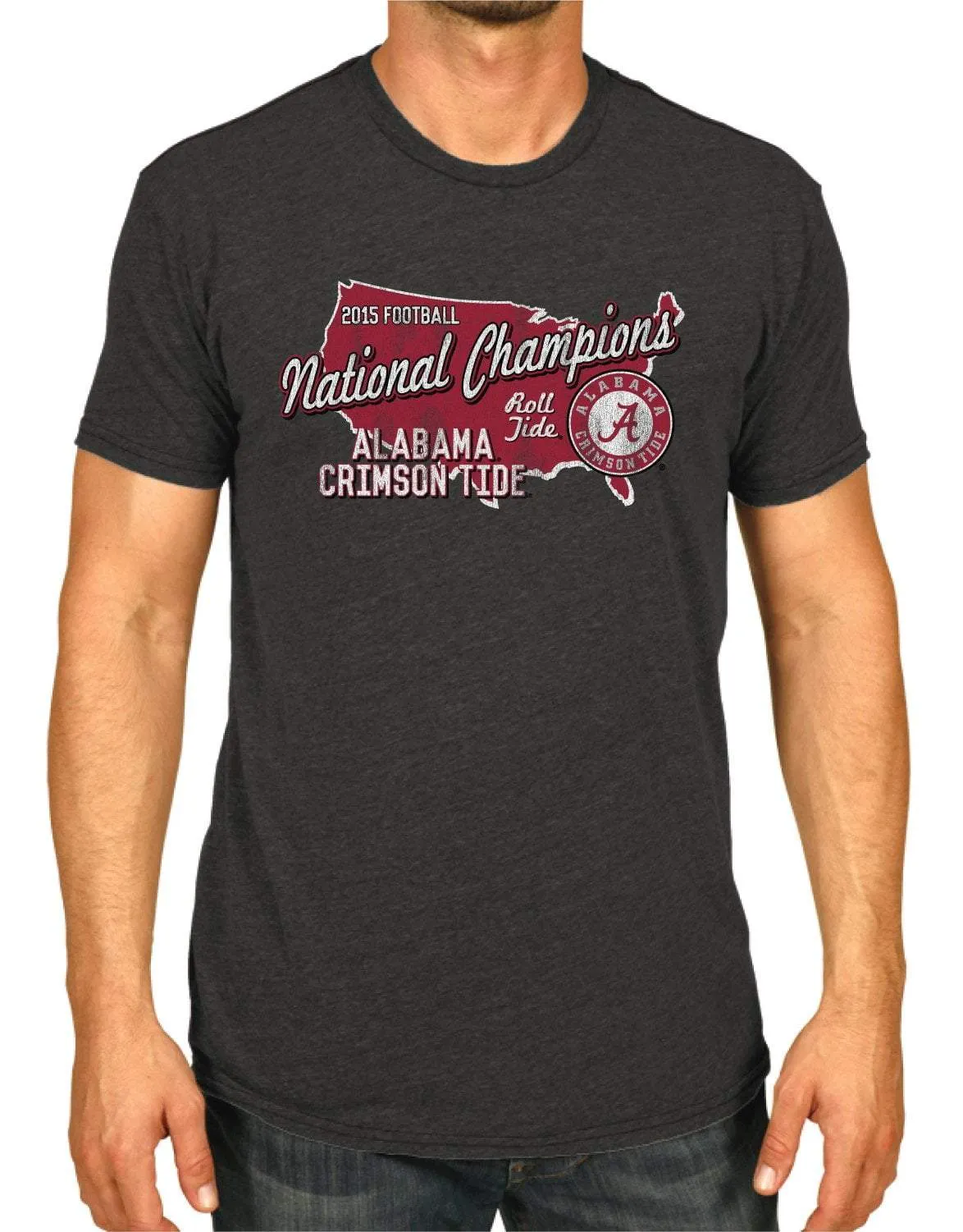 Alabama Crimson Tide 2016 College Football Champions USA Dark Gray T-Shirt