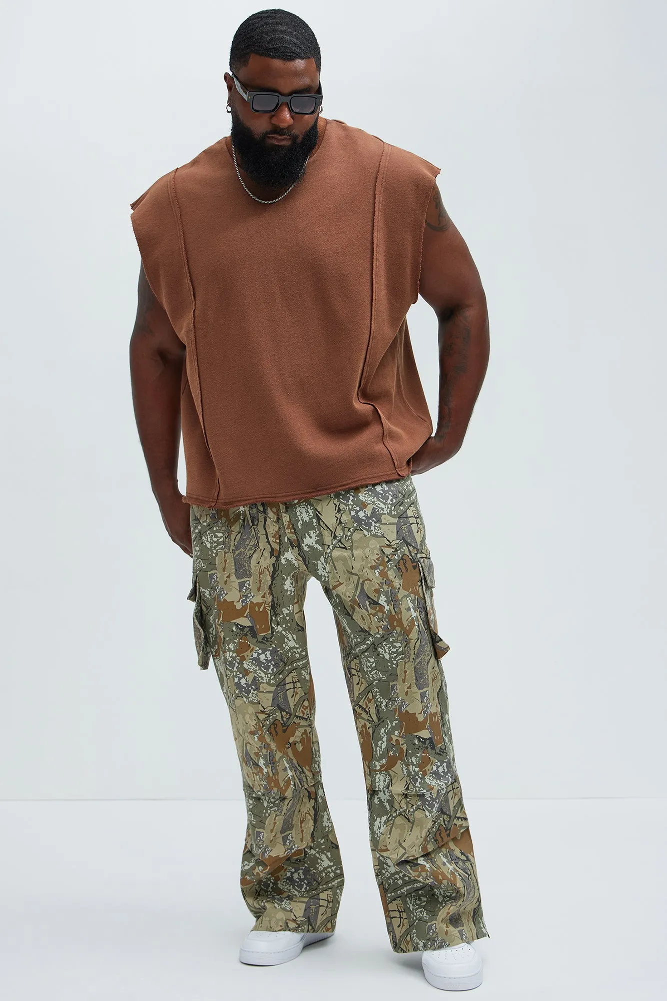 Almost Famous Slim Flare Cargo Pants - Camouflage