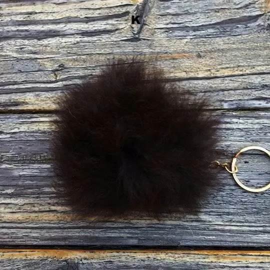 Alpaca Fuzzball Keychain