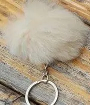 Alpaca Fuzzball Keychain