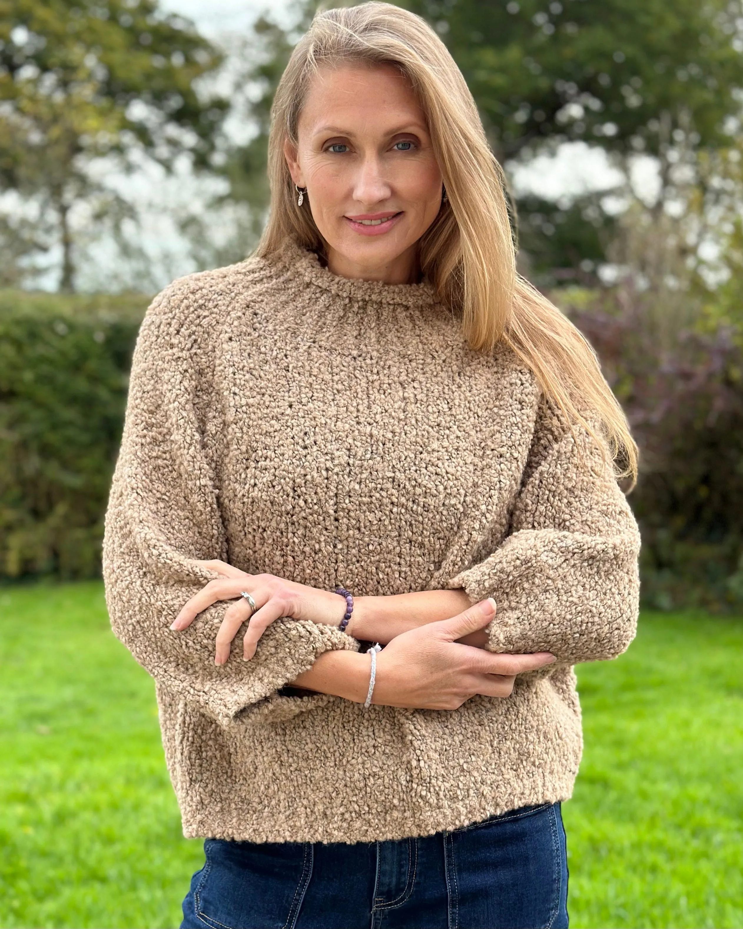 Alpaca Mix Boucle Turtle Neck Jumper - Camel