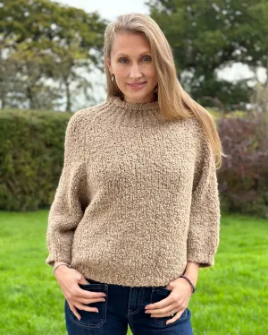 Alpaca Mix Boucle Turtle Neck Jumper - Camel