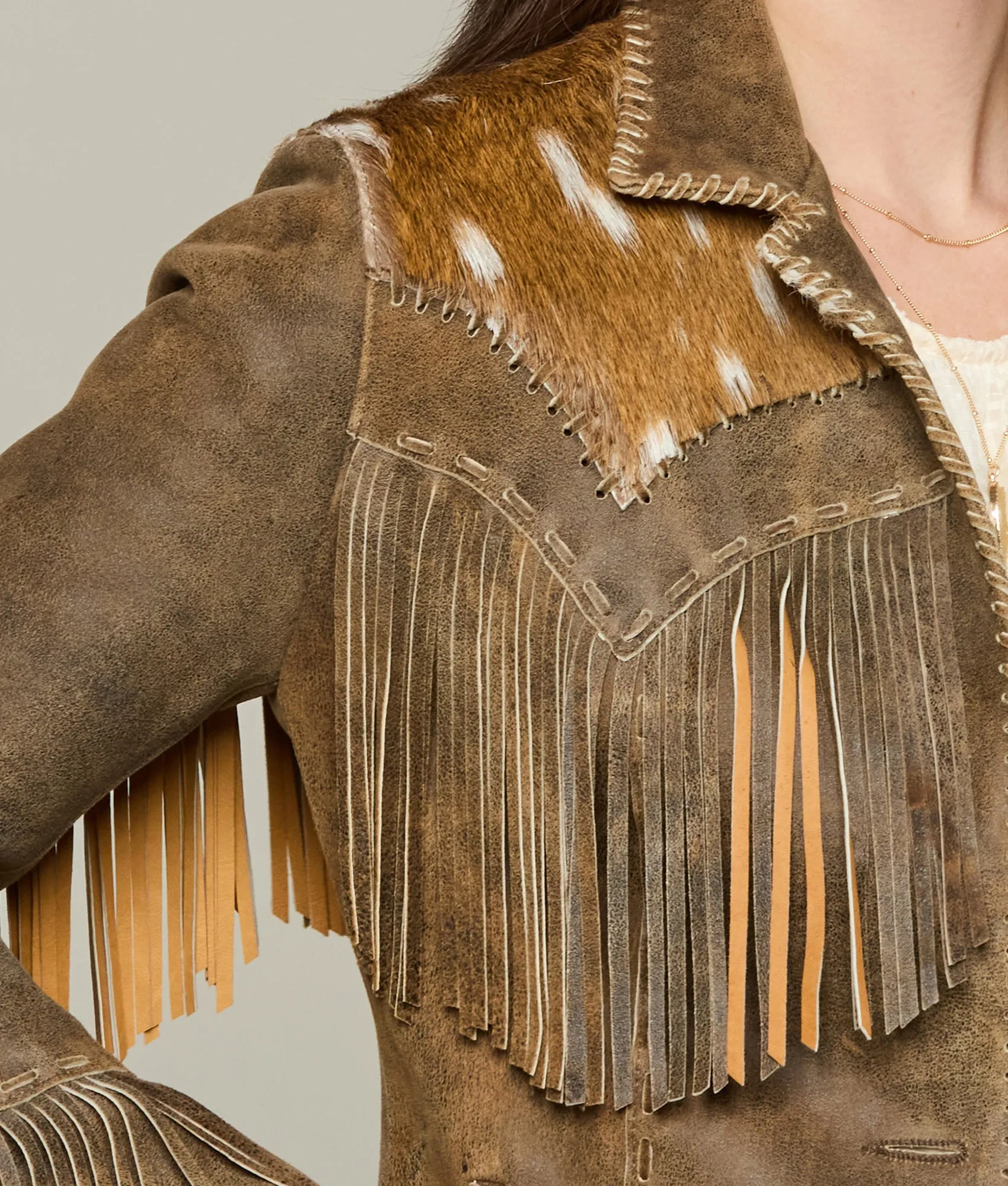 Axis Fringe Jacket :: Whiskey