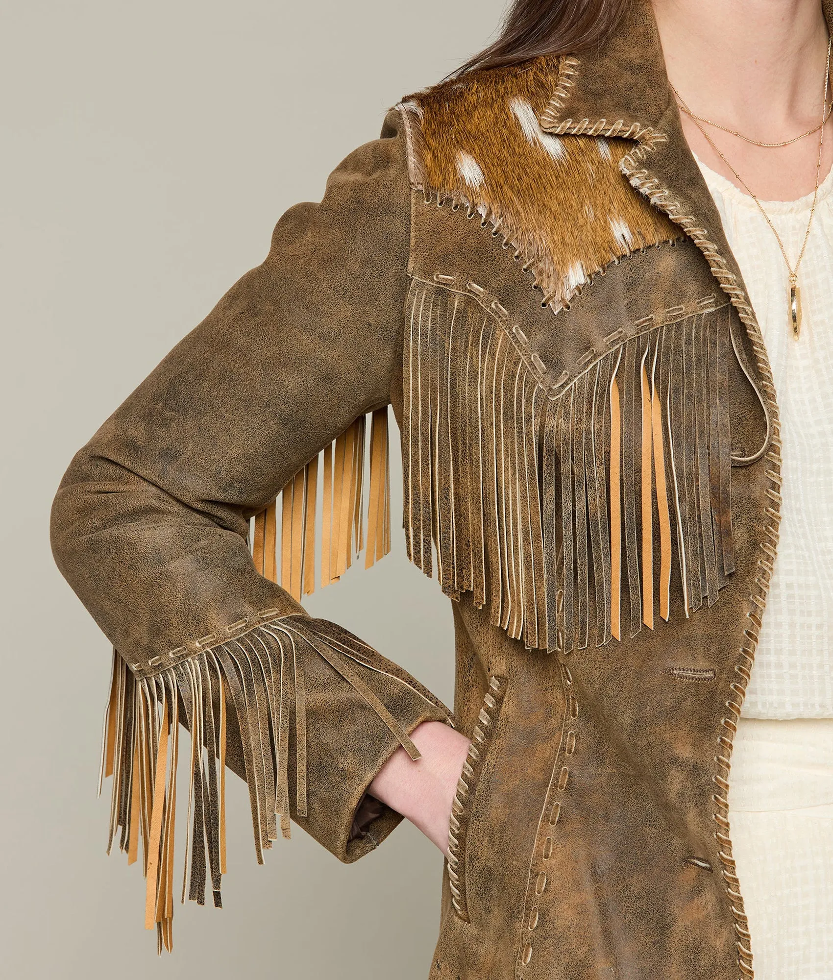 Axis Fringe Jacket :: Whiskey