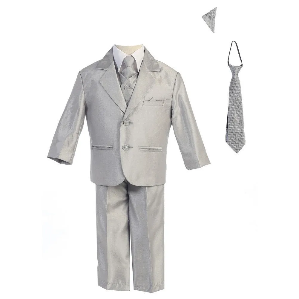 Baby Boys Silver Two-button Metallic Special Occasion Suit 6-24M