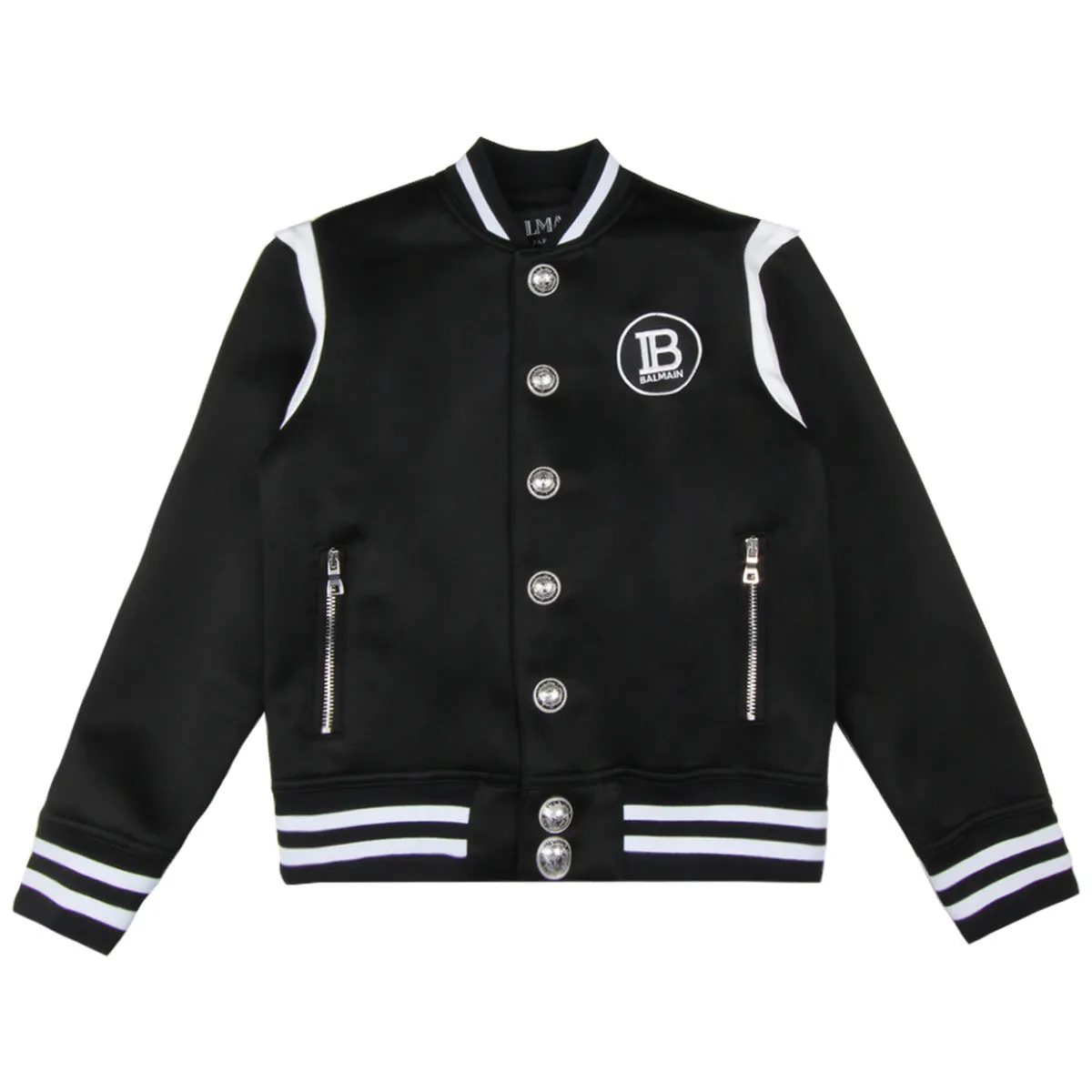 Balmain Kids Black Embroidered Logo Jacket