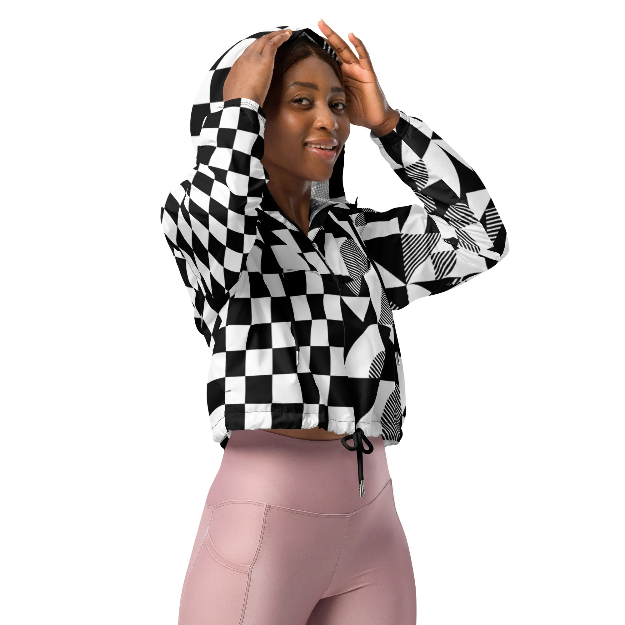 Bauhaus Check Women’s cropped windbreaker