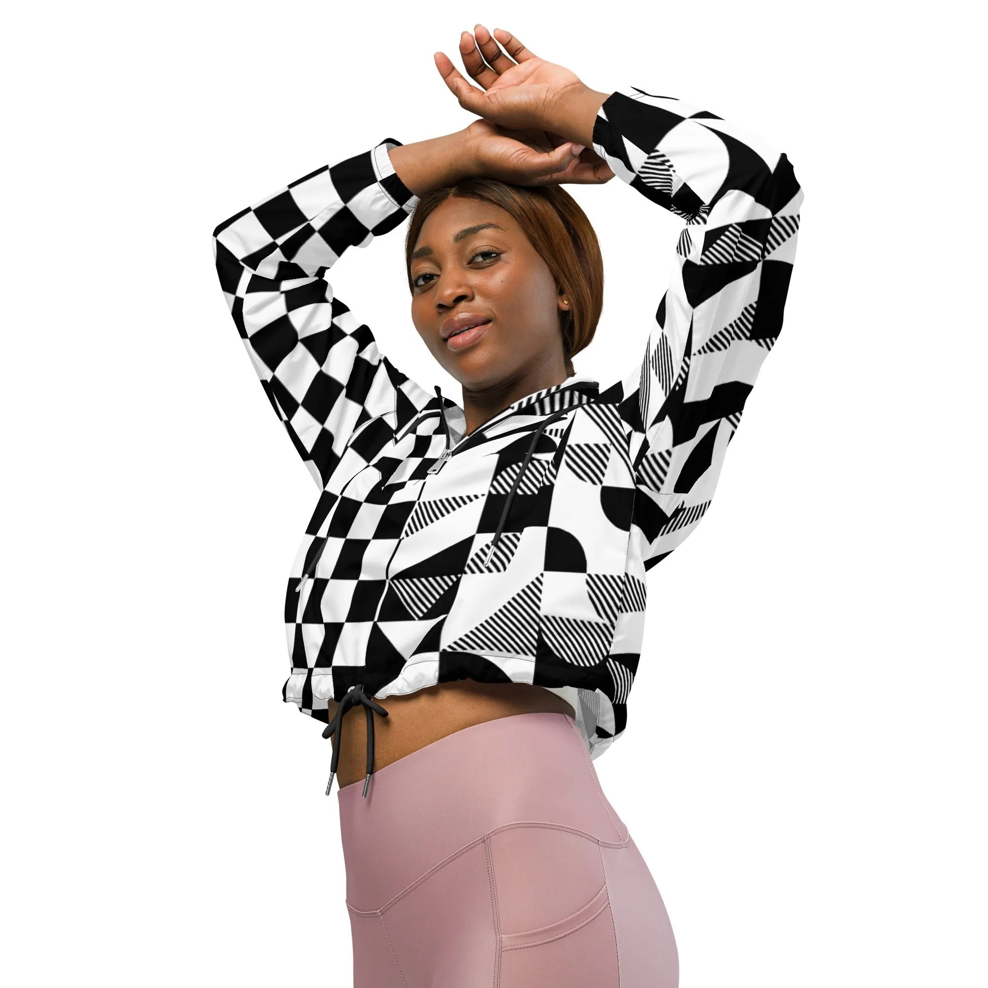 Bauhaus Checkered Women’s cropped windbreaker