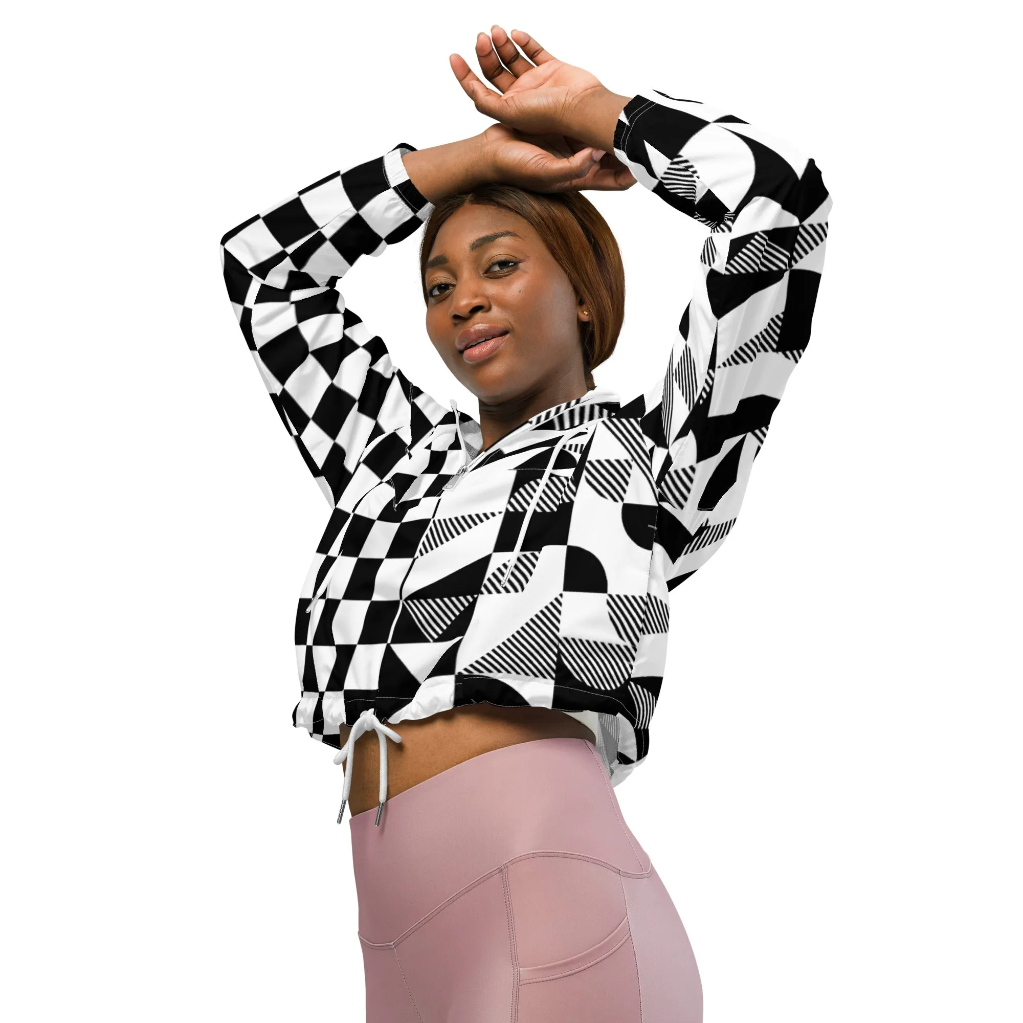 Bauhaus Checkered Women’s cropped windbreaker