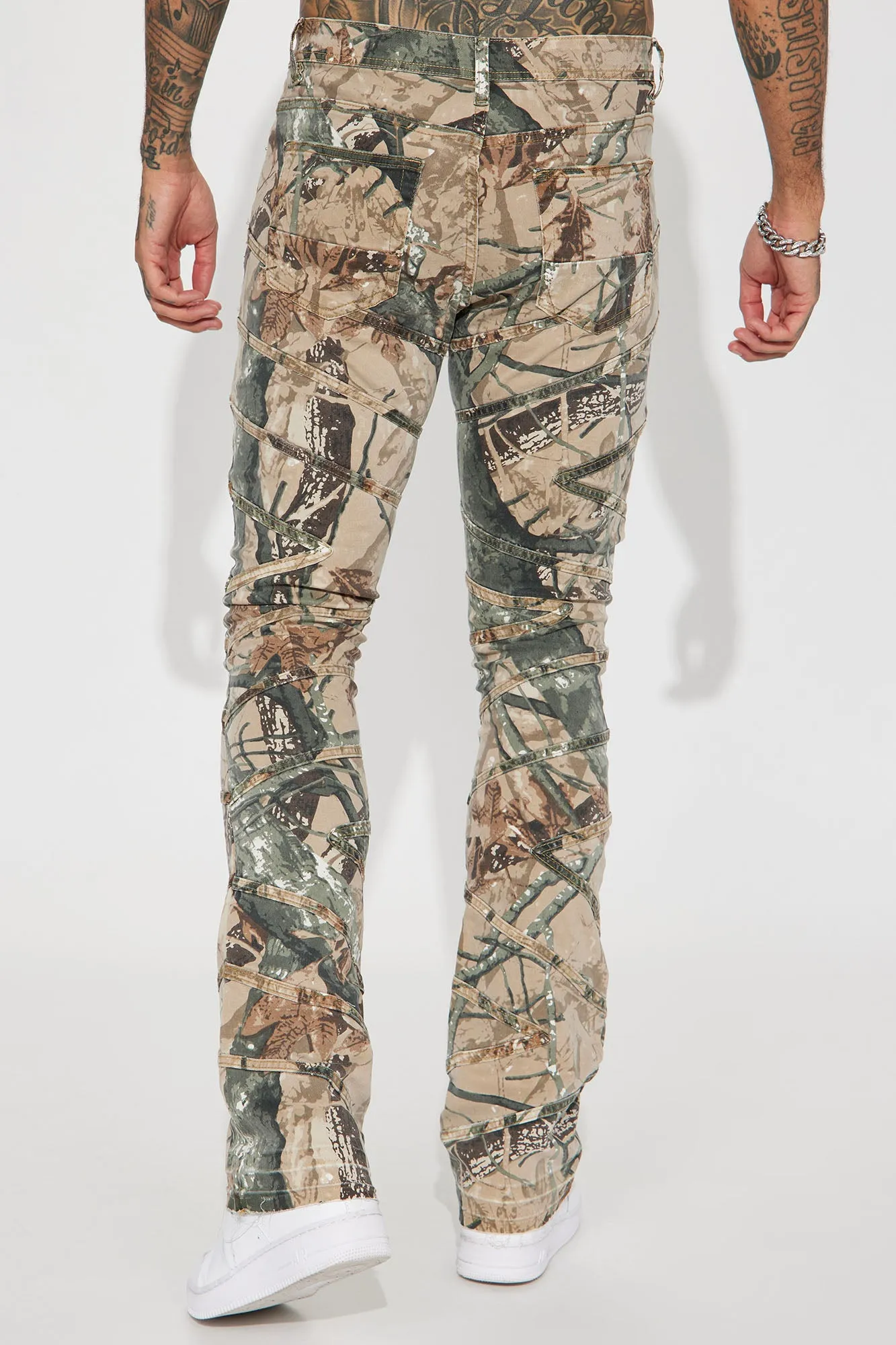 Be Chill Stacked Skinny Flare Pants - Camouflage