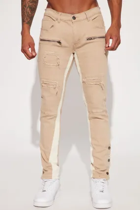 Better Than One Side Snap Slim Flared Pants - Khaki