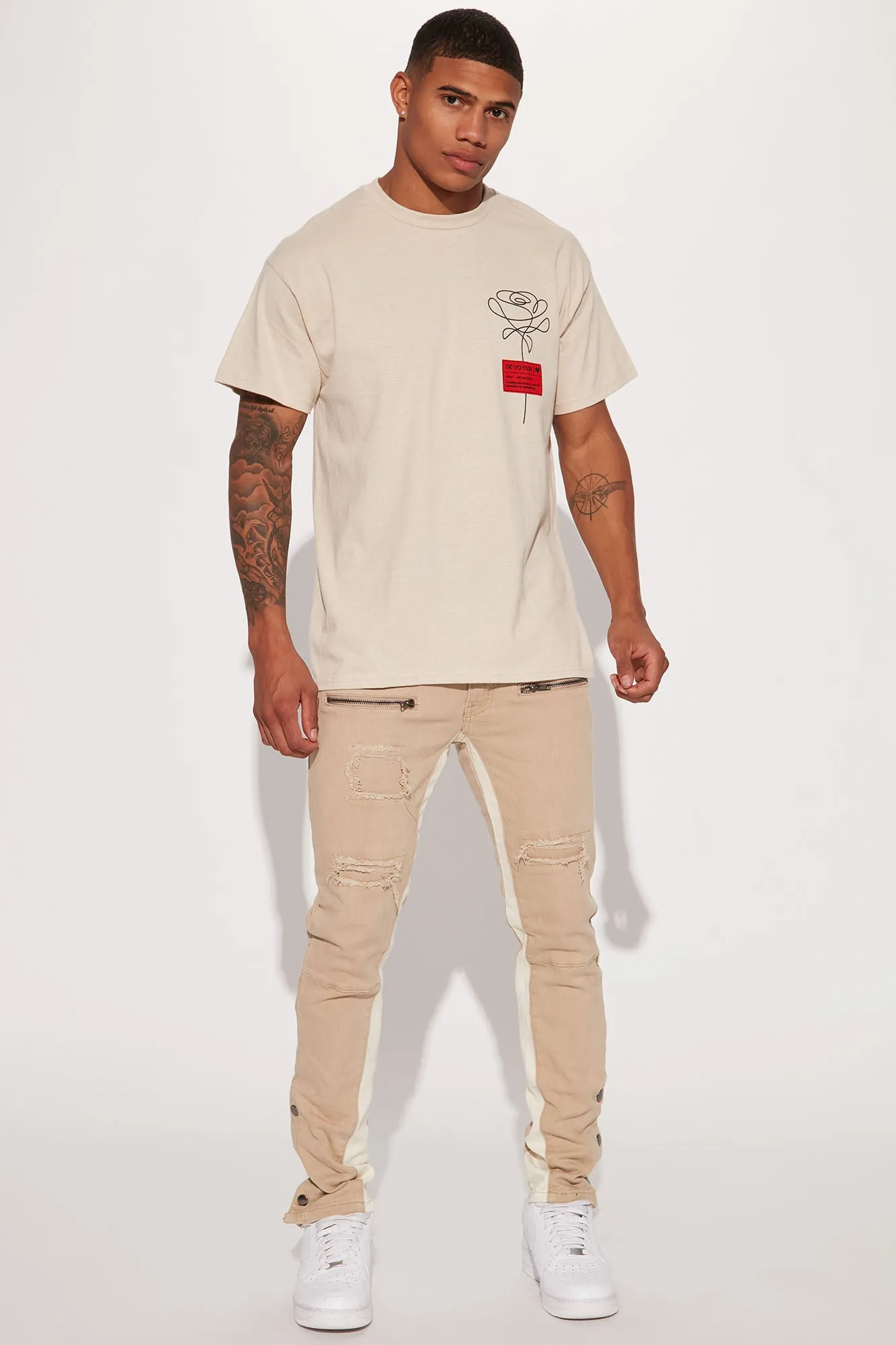 Better Than One Side Snap Slim Flared Pants - Khaki