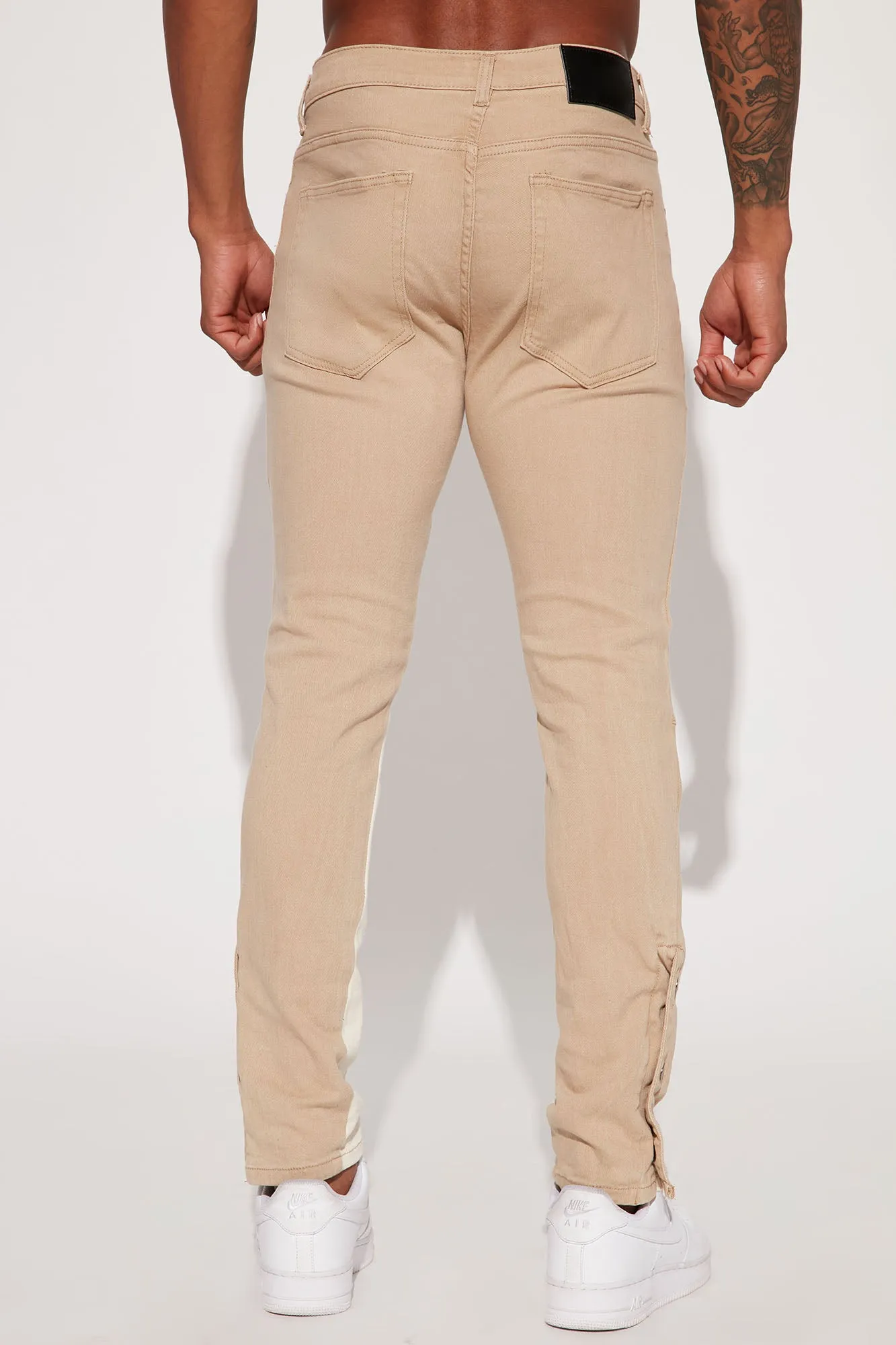 Better Than One Side Snap Slim Flared Pants - Khaki