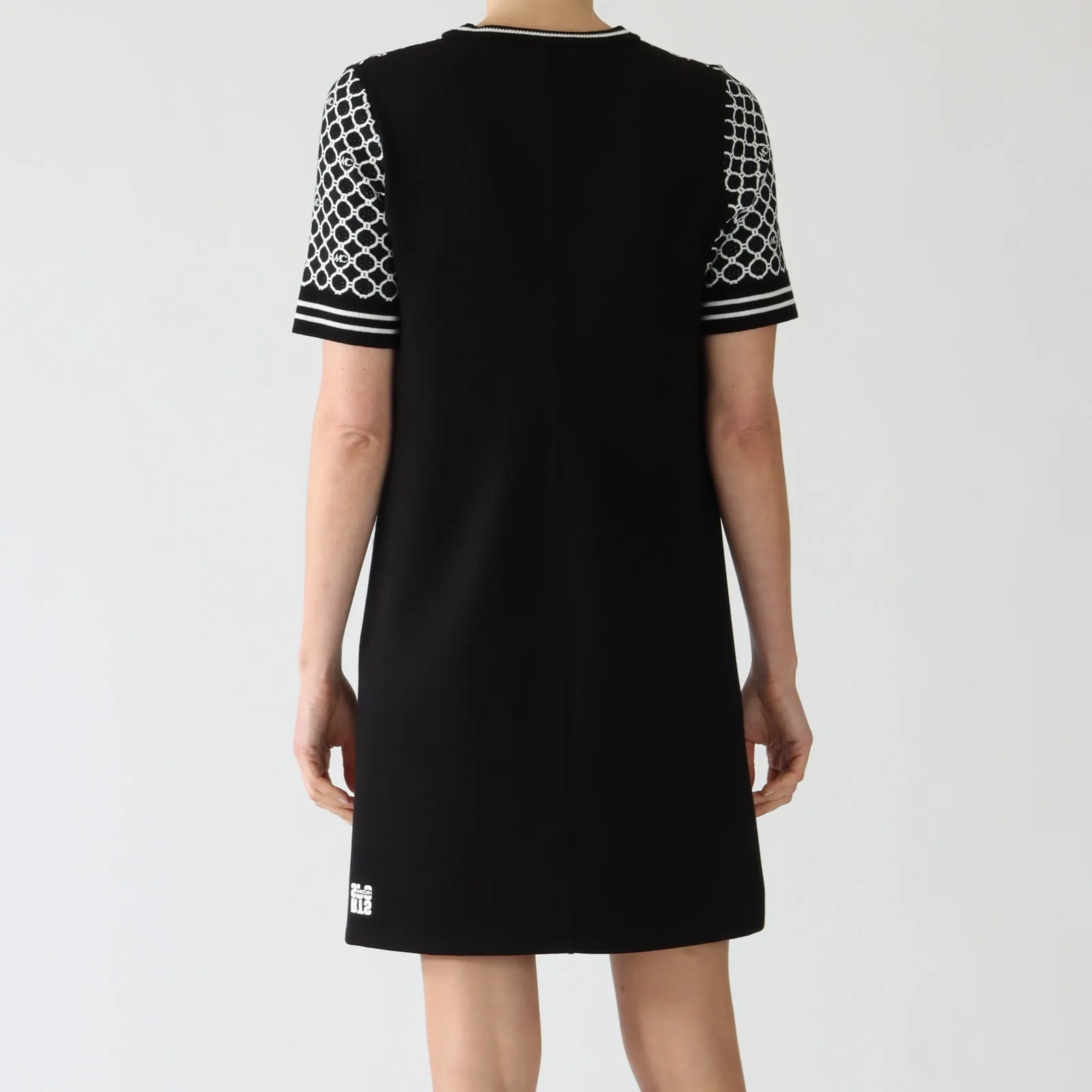 Black & White MC Logo Print Cotton Dress