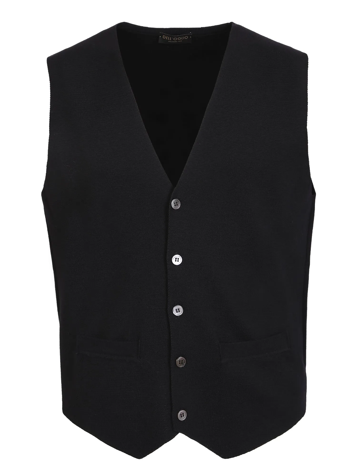 Black merino wool gilet