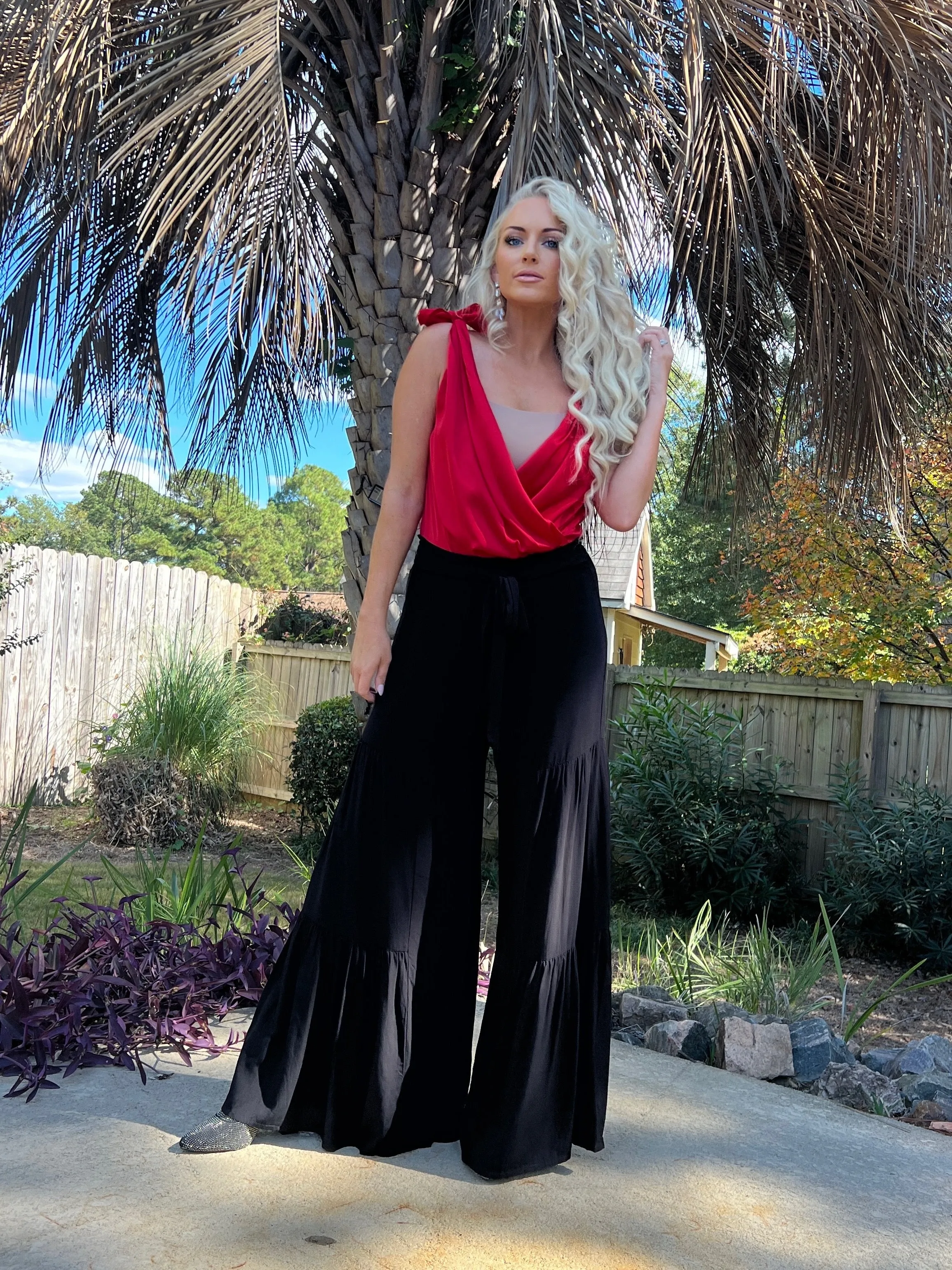 Black Tiered Flares