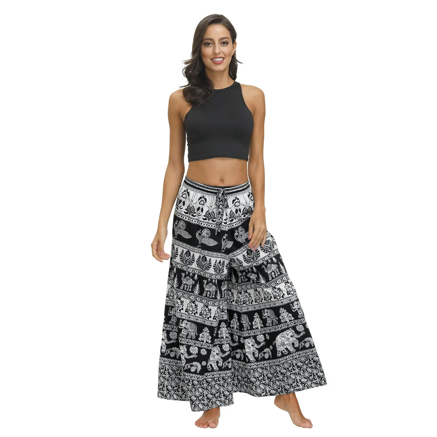 Bohemian Print Ethnic Loose Wide-leg Pants