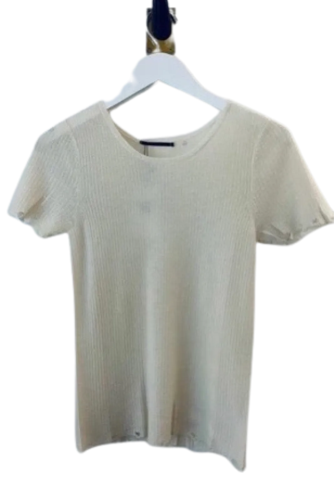 Brazeau Tricot Creme Cashmere Short Sleeve Kyoto T Shirt