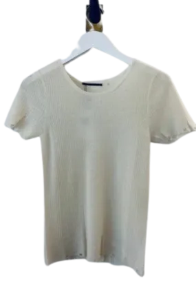 Brazeau Tricot Creme Cashmere Short Sleeve Kyoto T Shirt