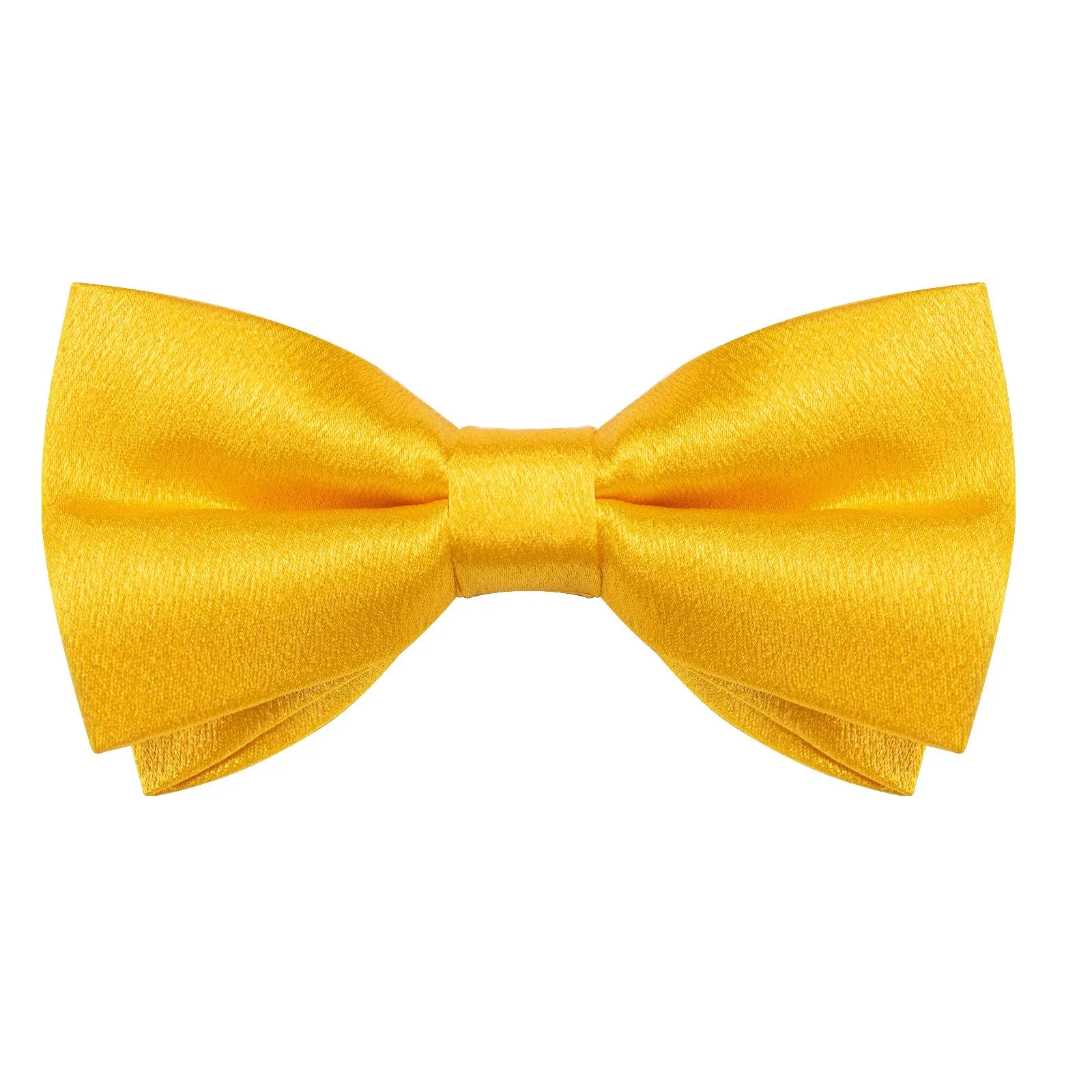 Brilliant Yellow Solid Shining Silk Men Vest Necktie Bow Tie Handkerchief Cufflinks Set