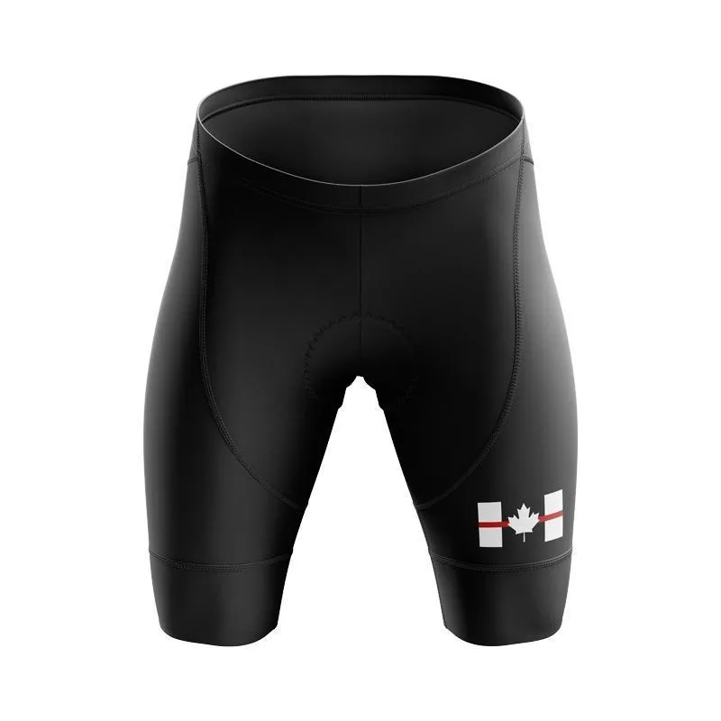 Canada Flag Thin Red Line Black Bib & Shorts