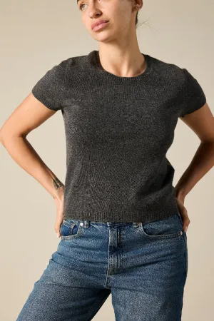 Cashmere tiny t in Charcoal Marle Grey