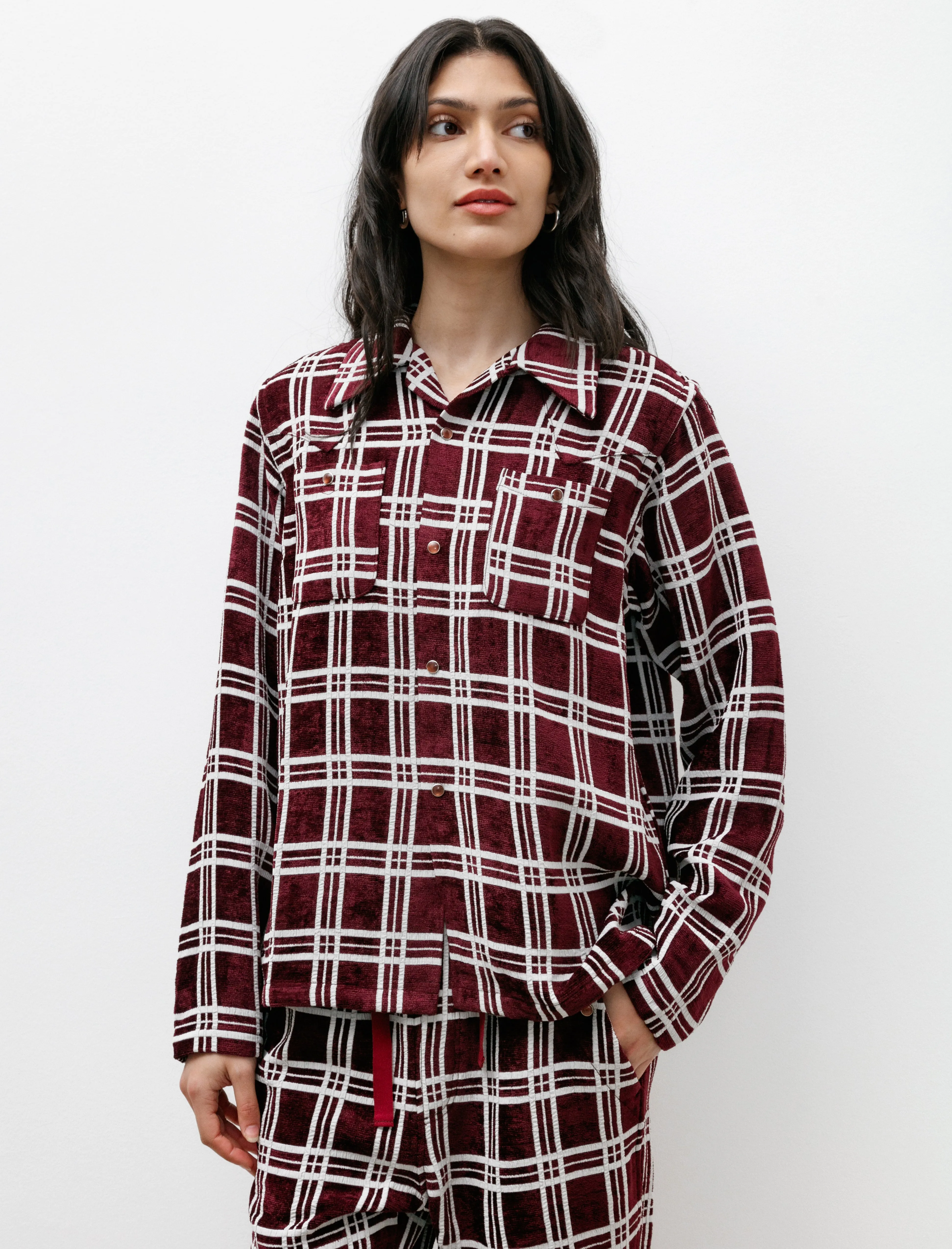 Cowboy One Up Shirt Mall Plaid Bordeaux