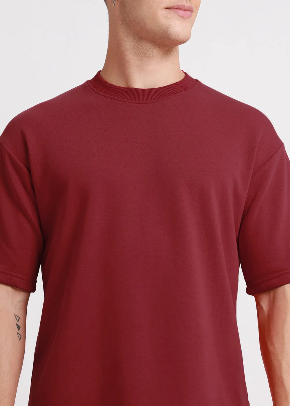 Crimson Red Oversized Basic T-shirt