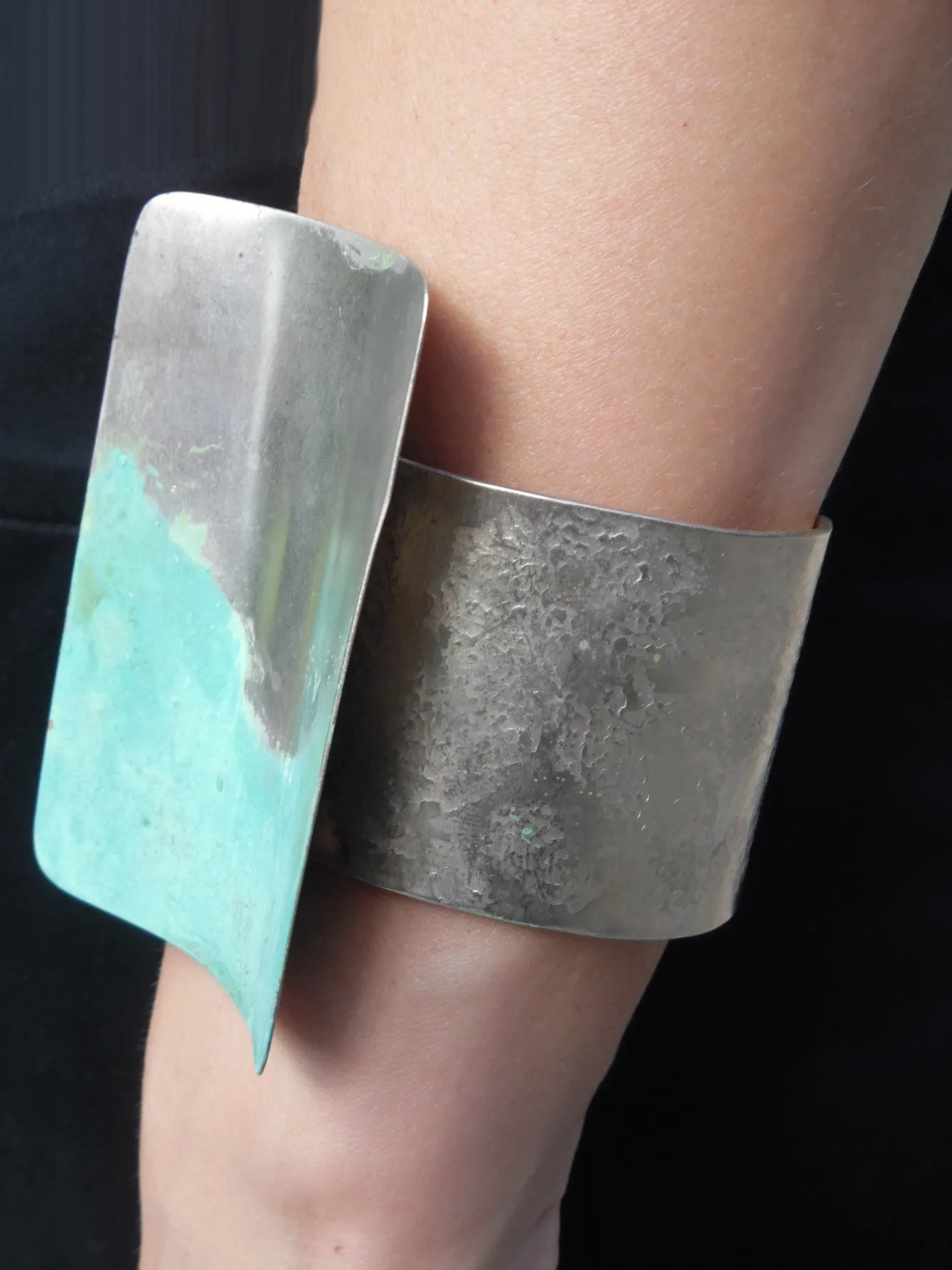 Cuff Bracelet Patina on Alpaca Silver