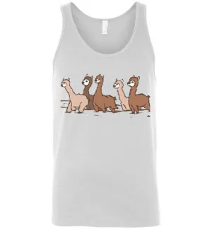 Curious Alpacas Canvas Unisex Tank