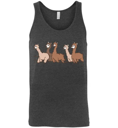 Curious Alpacas Canvas Unisex Tank