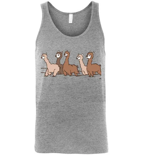 Curious Alpacas Canvas Unisex Tank