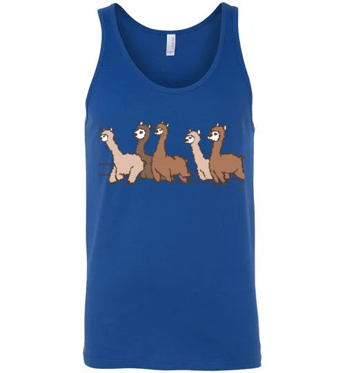 Curious Alpacas Canvas Unisex Tank