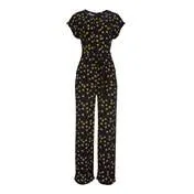 Ditsy Print Pintuck Jumpsuit