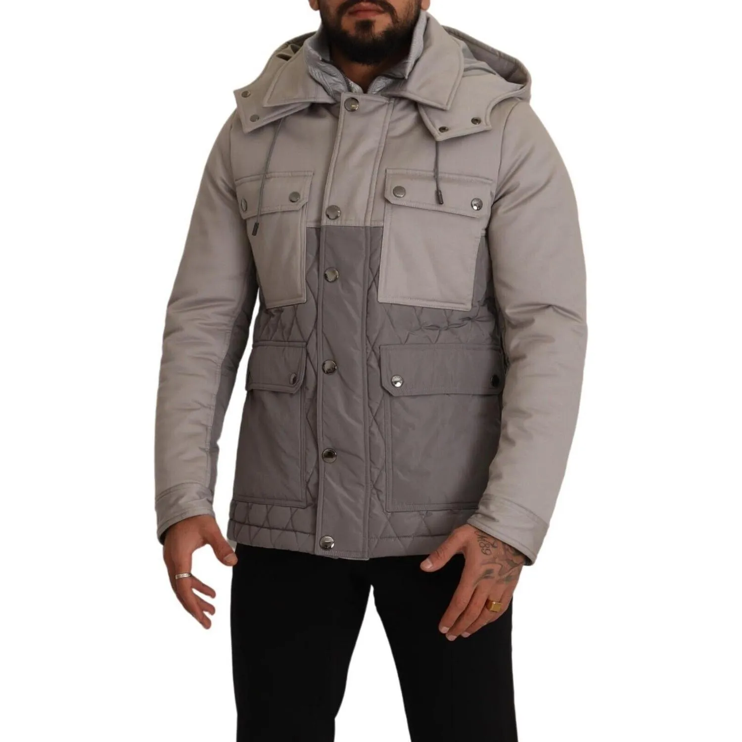 Dolce & Gabbana Elegant Lightweight Gray Windbreaker Jacket