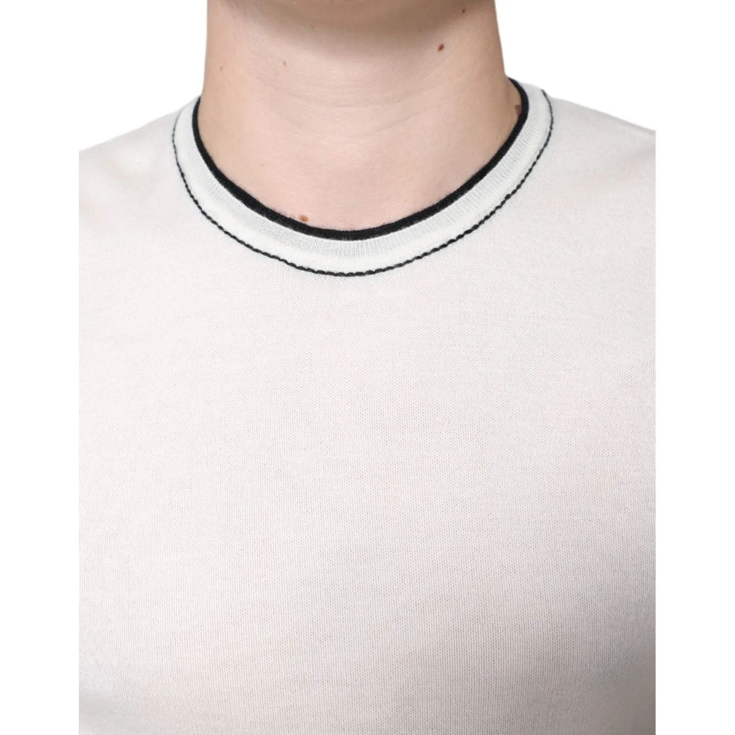 Dolce & Gabbana Off White Cashmere Short Sleeves T-shirt