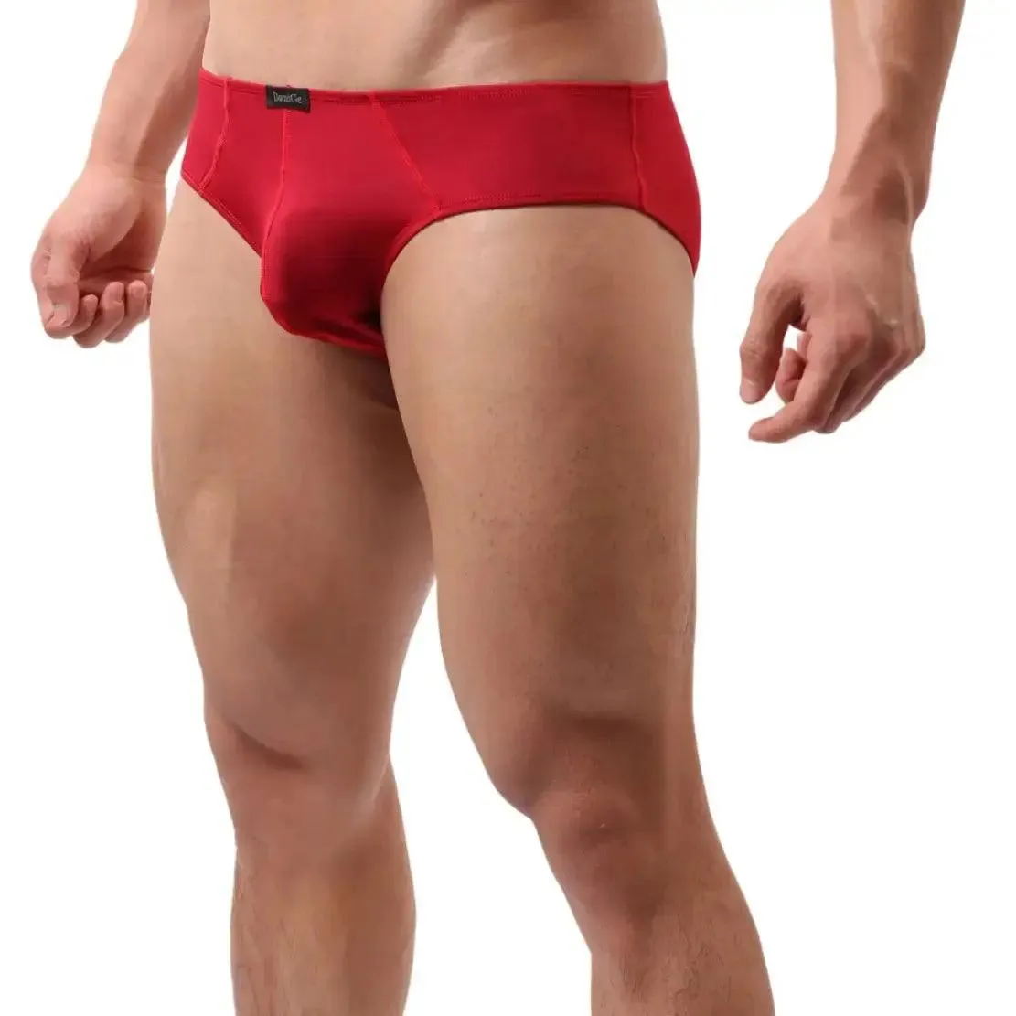 DomiGe Men's Red Low-Rise Briefs Undergarment for Male