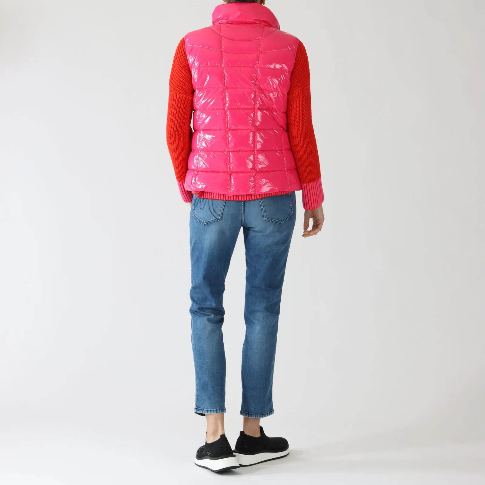 Dragon Fruit Glossy Puffer Gilet