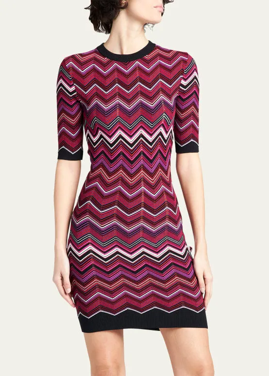 DS23WG3I Chevron knit dress