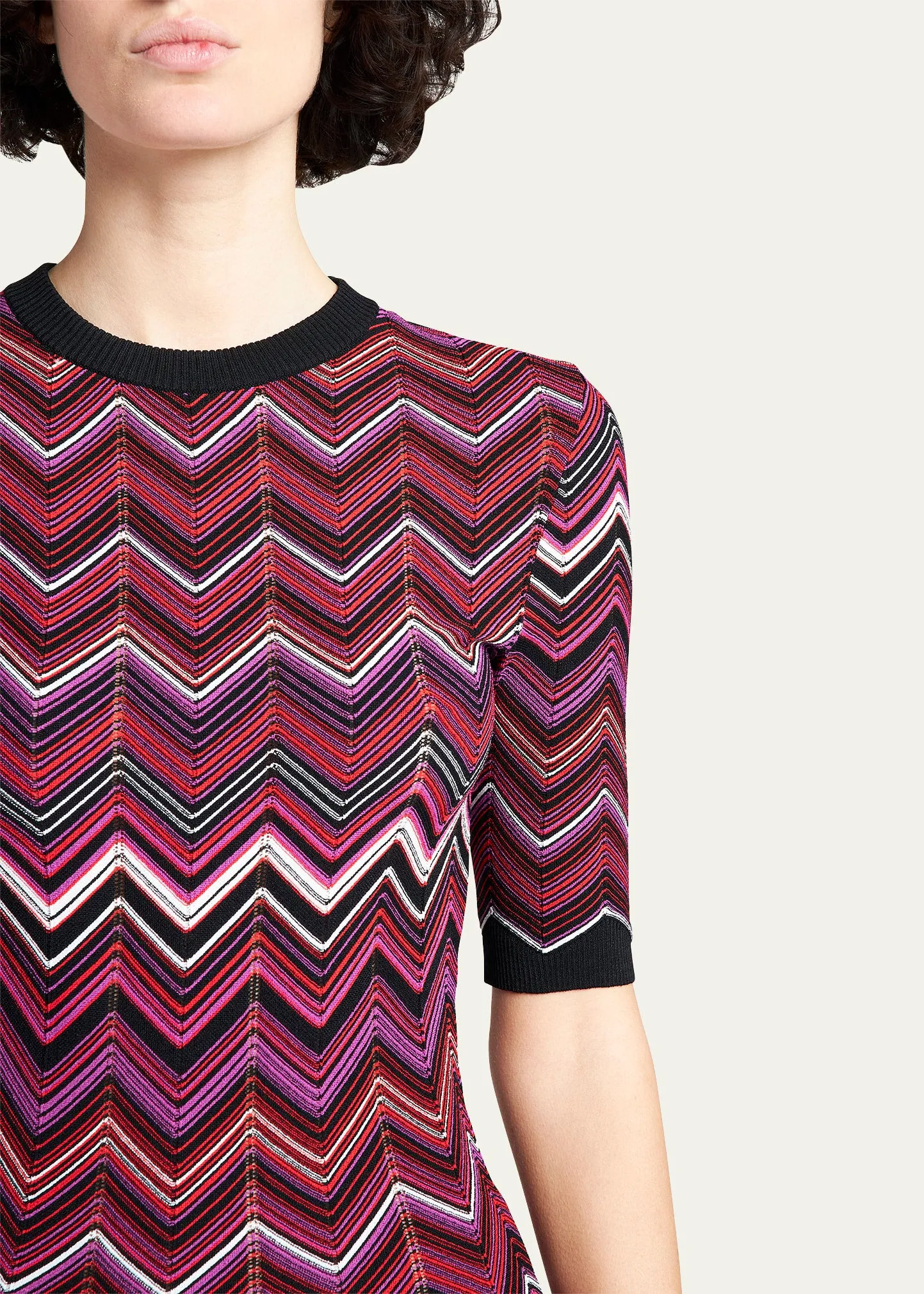 DS23WG3I Chevron knit dress