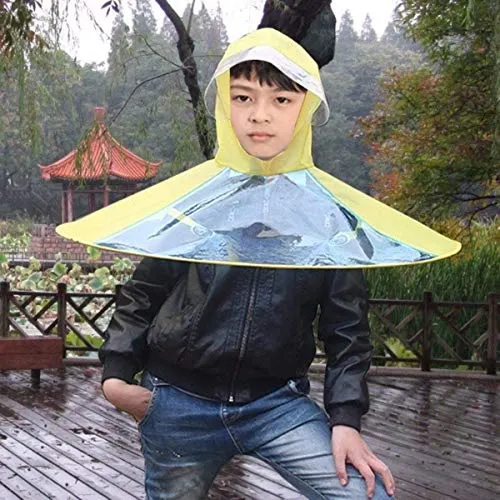 Electomania UFO Foldable Raincoat/Folding Umbrella/Hat Umbrella for Rain (Blue, S)