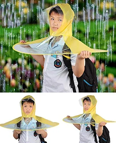 Electomania UFO Foldable Raincoat/Folding Umbrella/Hat Umbrella for Rain (Blue, S)