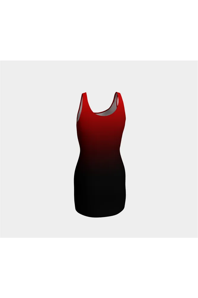 Fade Crimson to Black Bodycon Dress