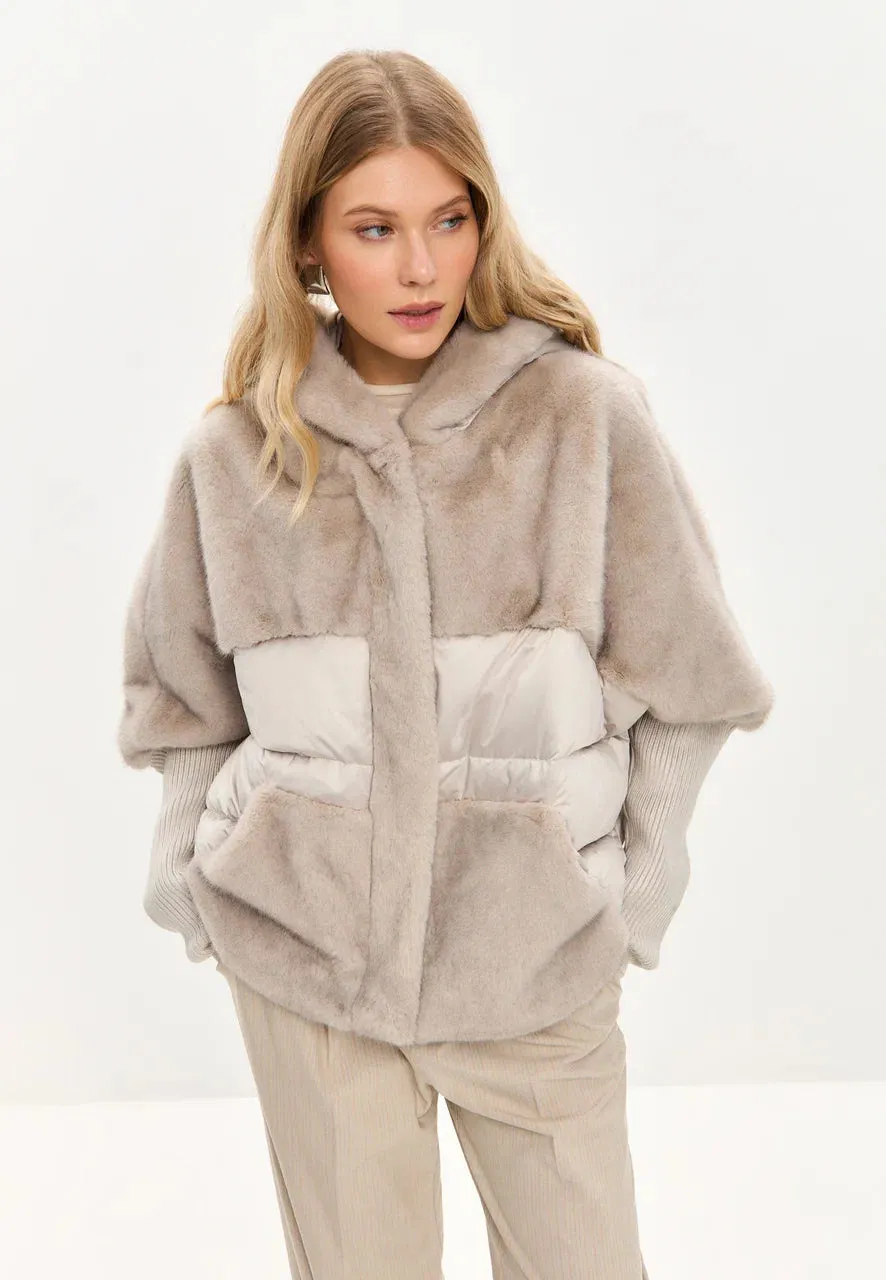 Faux Fur Jacket - Silver