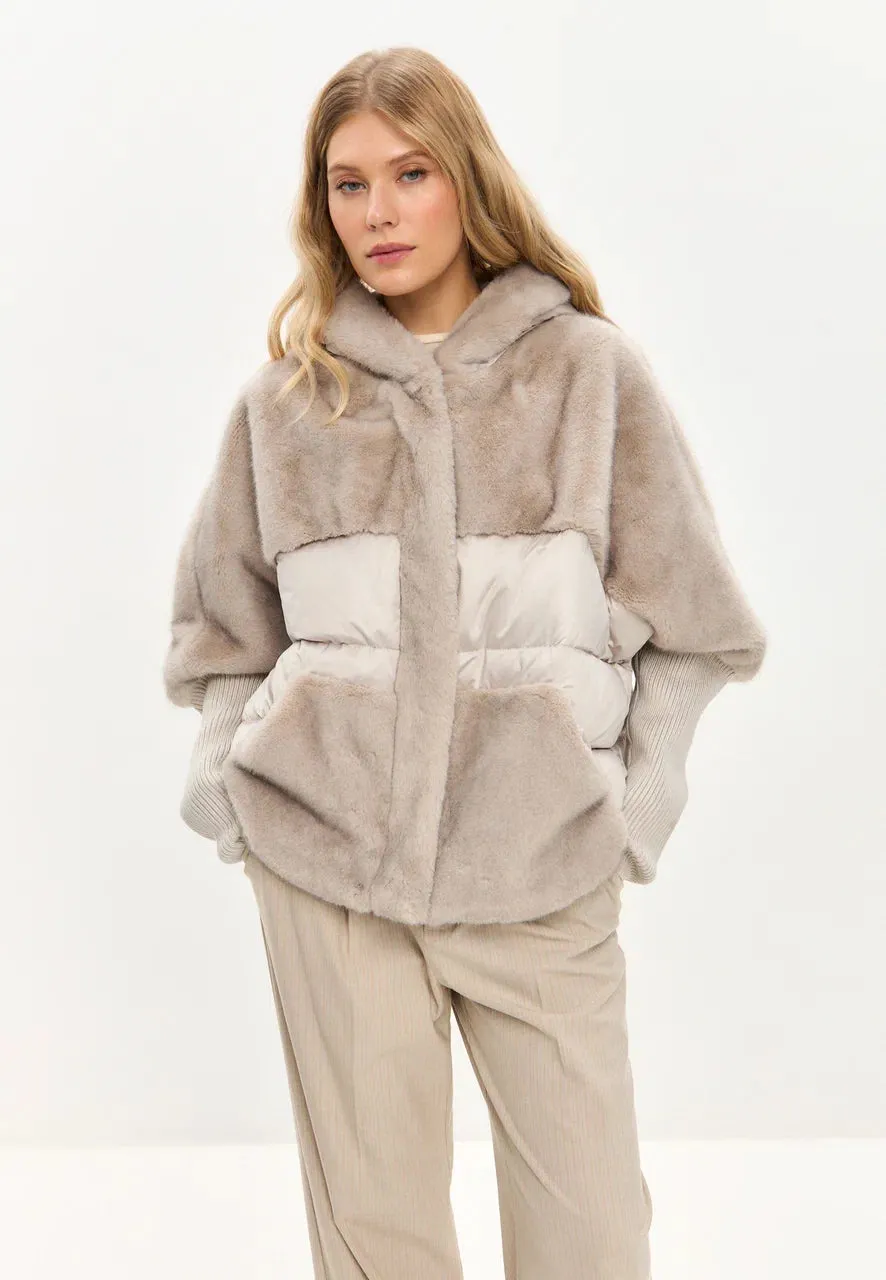 Faux Fur Jacket - Silver